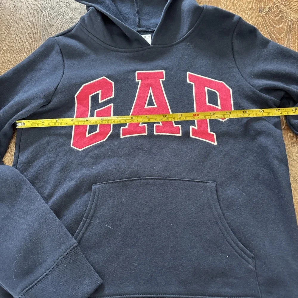 Gap Kids Hooded Sweatshirt Navy With Pink Letters XXL 14/16 Runs Small 12/14